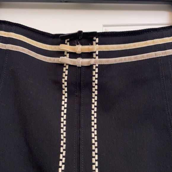 Anthropologie black A-line skirt With white trim and side zipper. - Picture 2 of 8